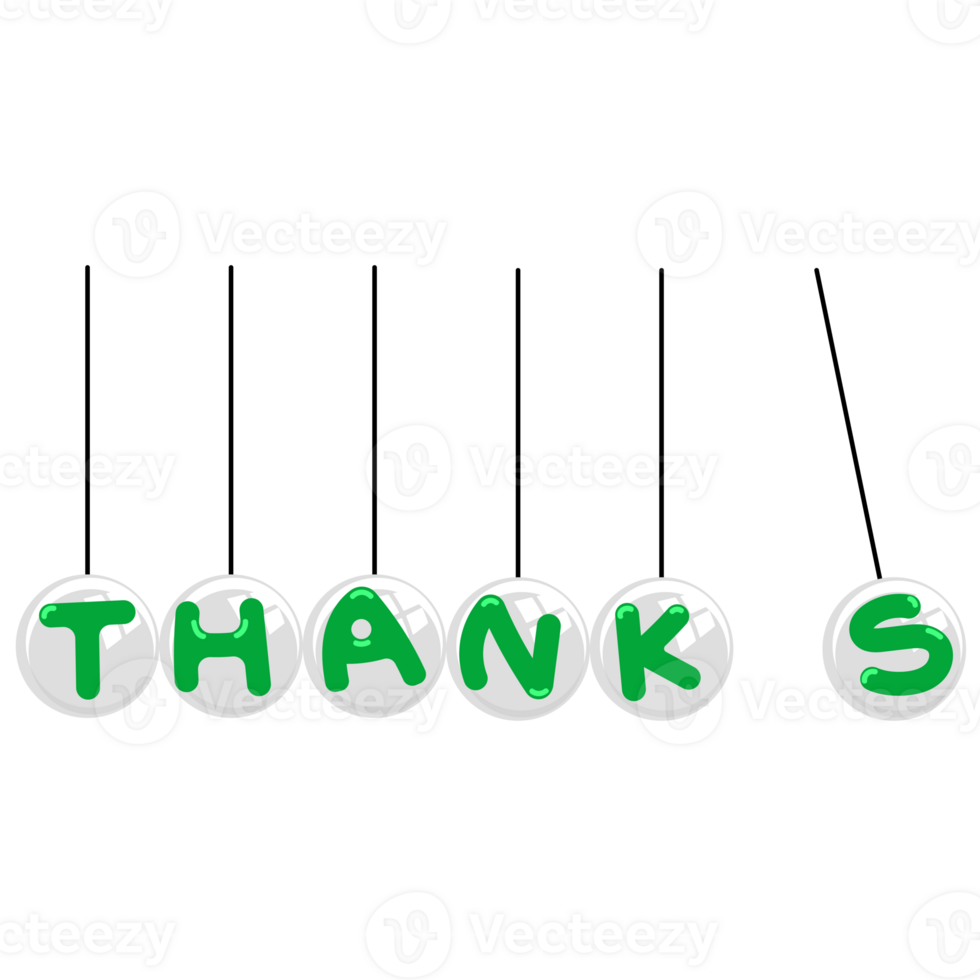 Green thanks word png