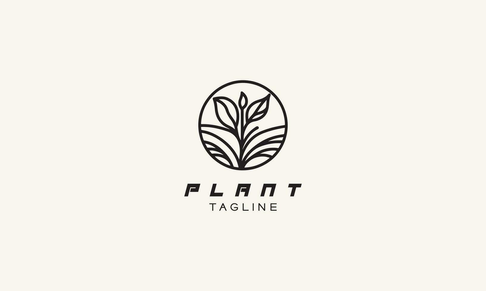 naturaleza planta y árbol vector logo icono diseño