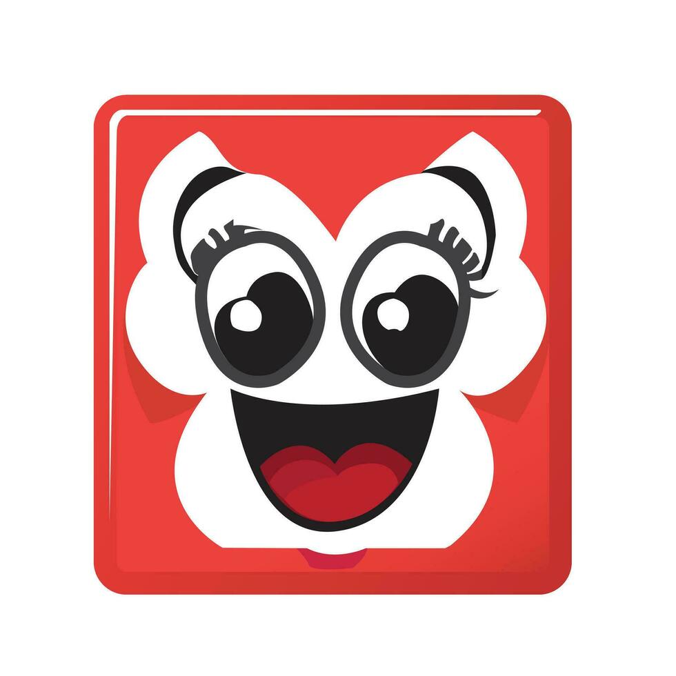 Cartoon sticker with happiness of expression vector illustration