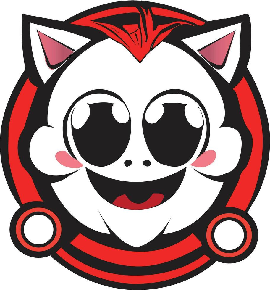 Cartoon sticker with happiness of expression vector illustration
