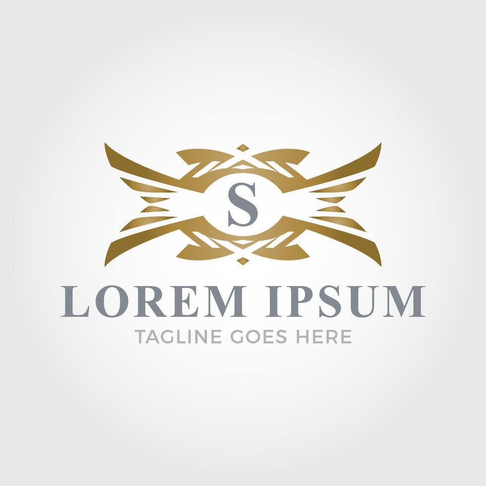 Great luxury logo blended with initial letter S vector