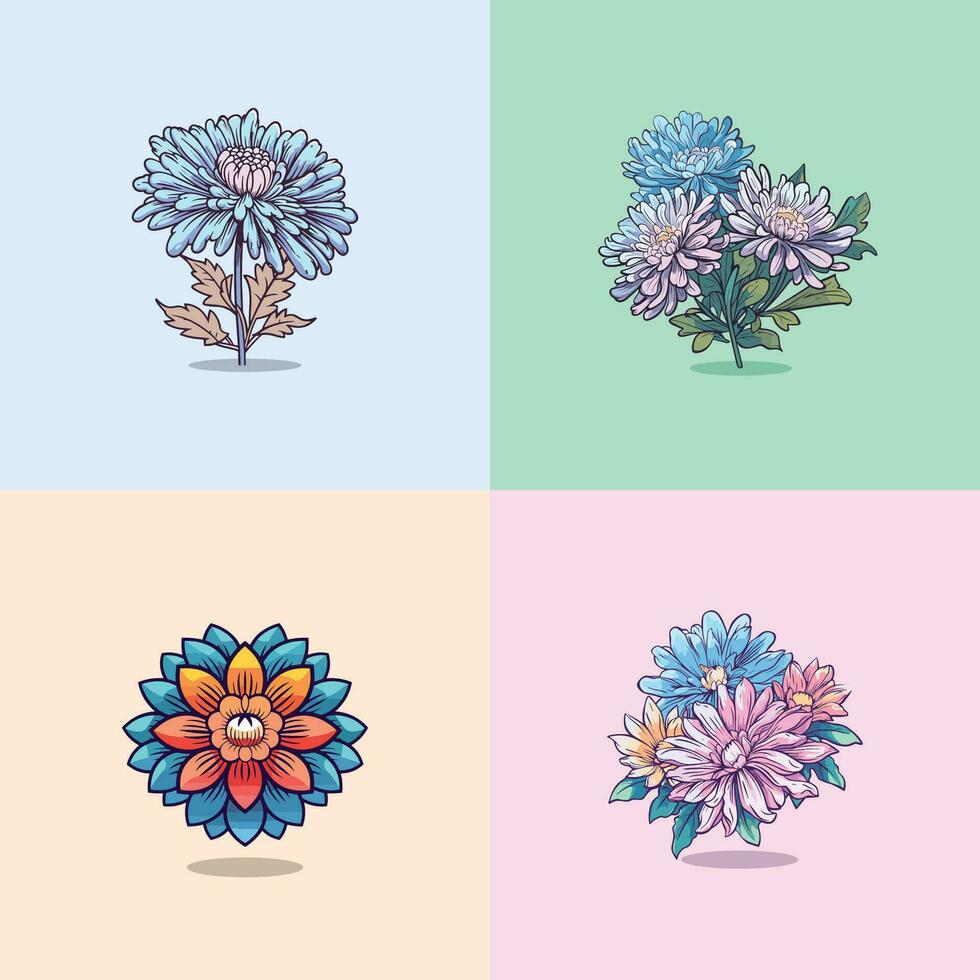 aster vector clip art illustration