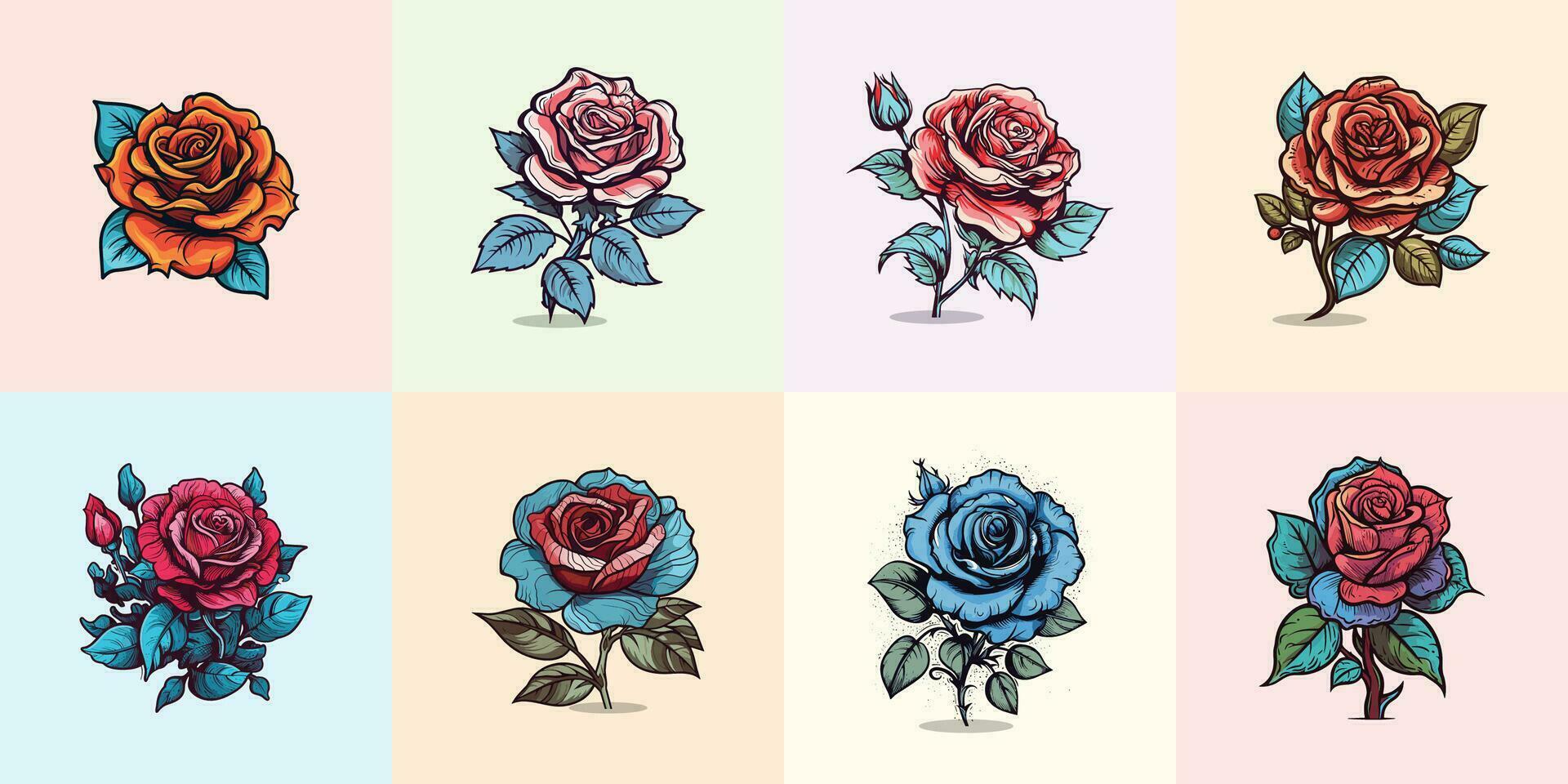 gallica rose vector clip art illustration