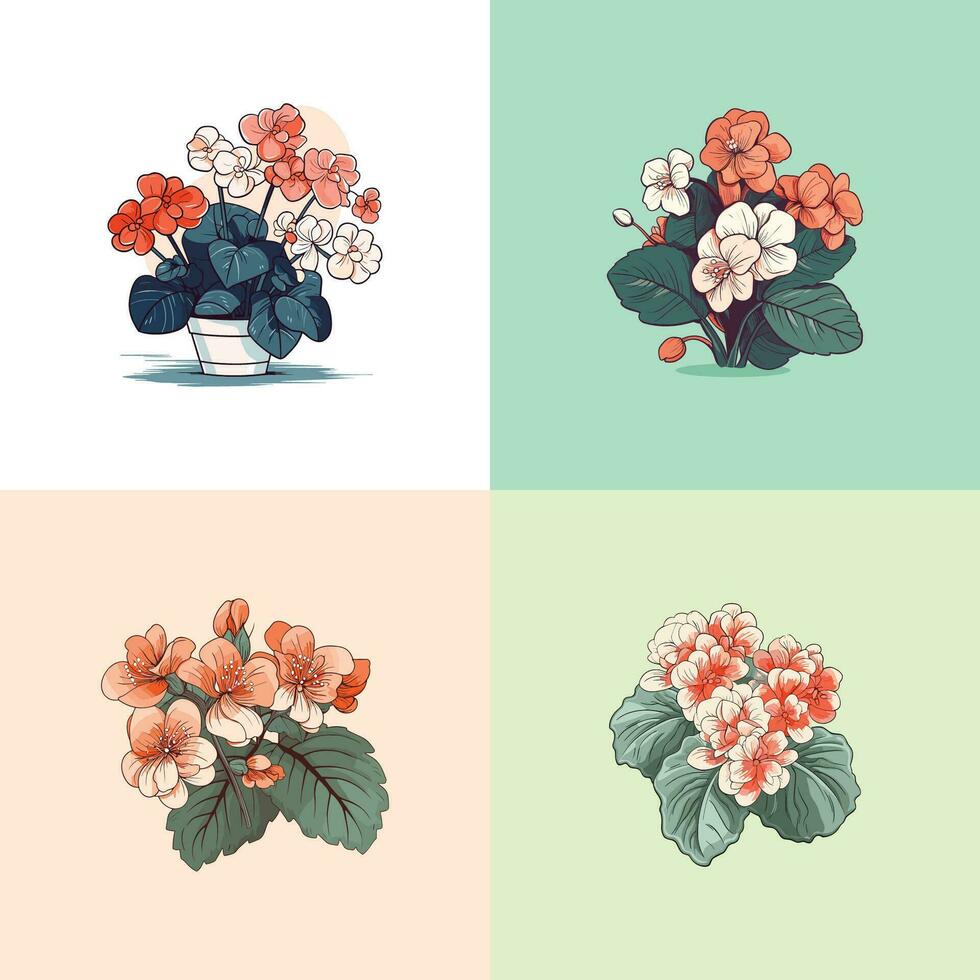 begonia vector clip art illustration
