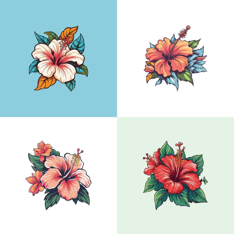 hibiscus vector clip art illustration