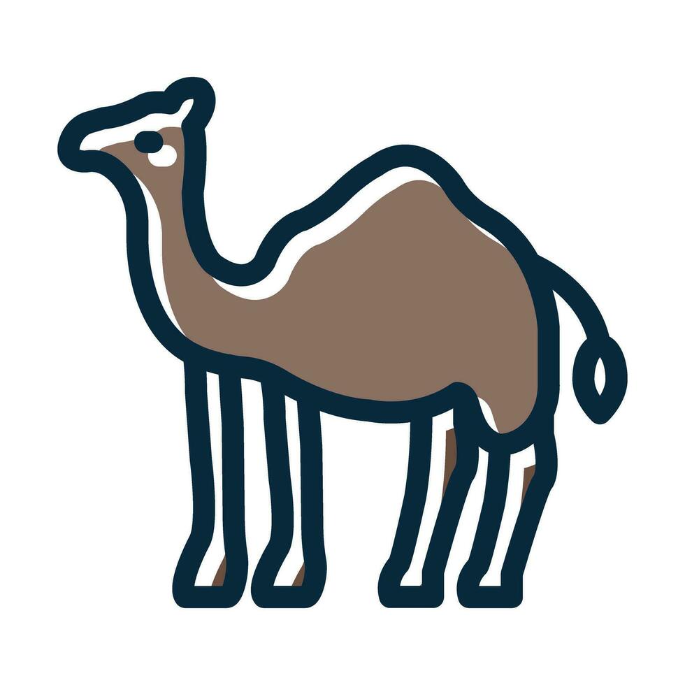 Camel Vector Thick Line Filled Dark Colors Icons For Personal And Commercial Use.