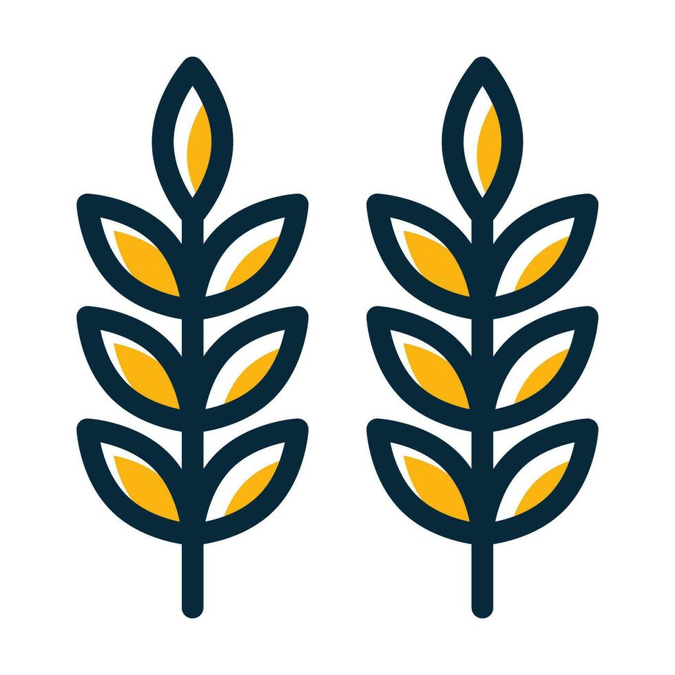 Wheat Vector Thick Line Filled Dark Colors Icons For Personal And Commercial Use.