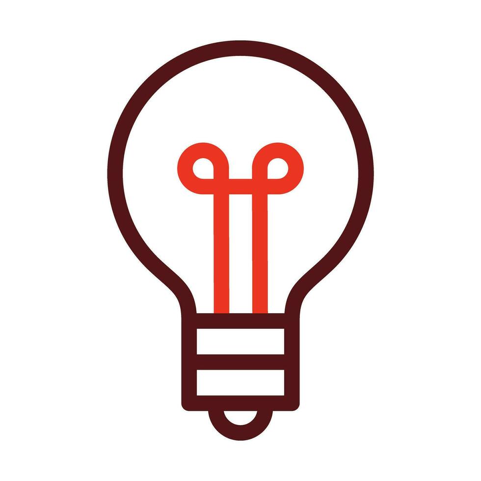 Bulb Vector Thick Line Two Color Icons For Personal And Commercial Use.