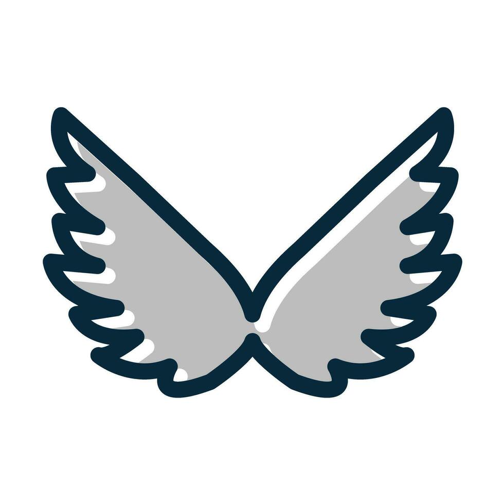 Wings Vector Thick Line Filled Dark Colors Icons For Personal And Commercial Use.
