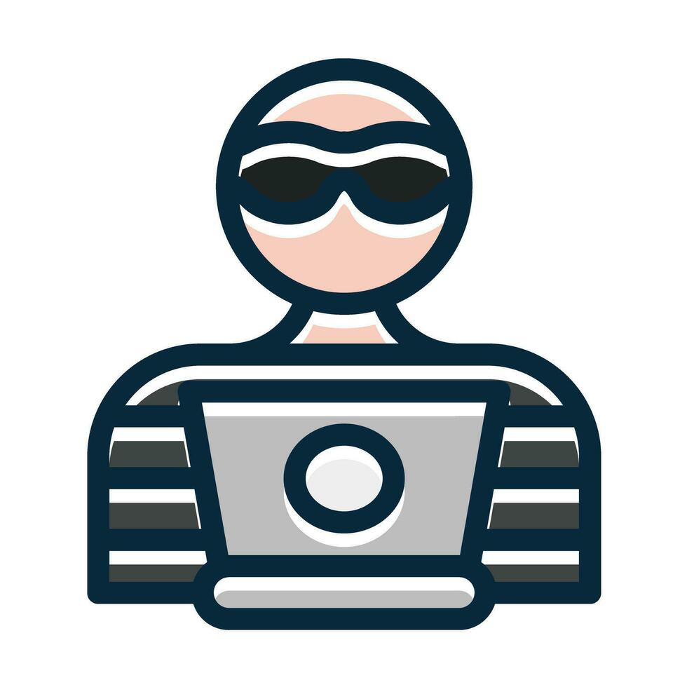 Robber Vector Thick Line Filled Dark Colors Icons For Personal And Commercial Use.