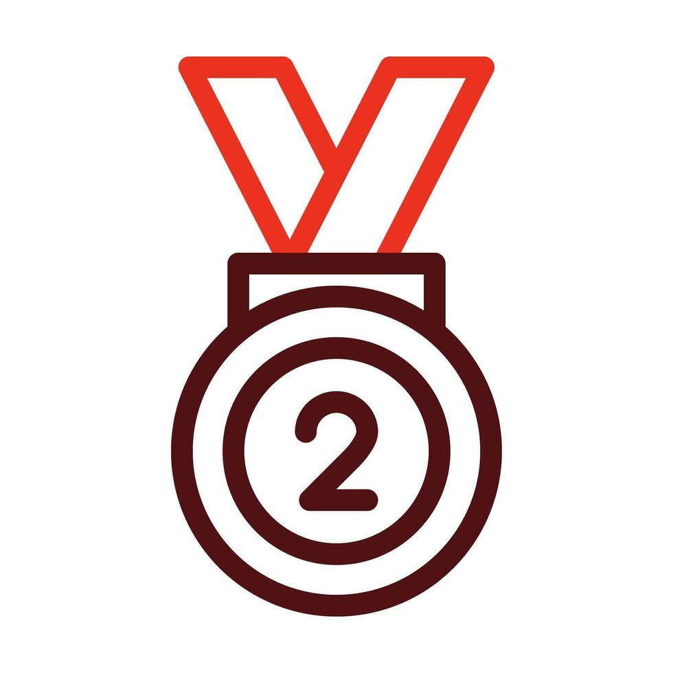 Silver Medal Vector Thick Line Two Color Icons For Personal And Commercial Use.