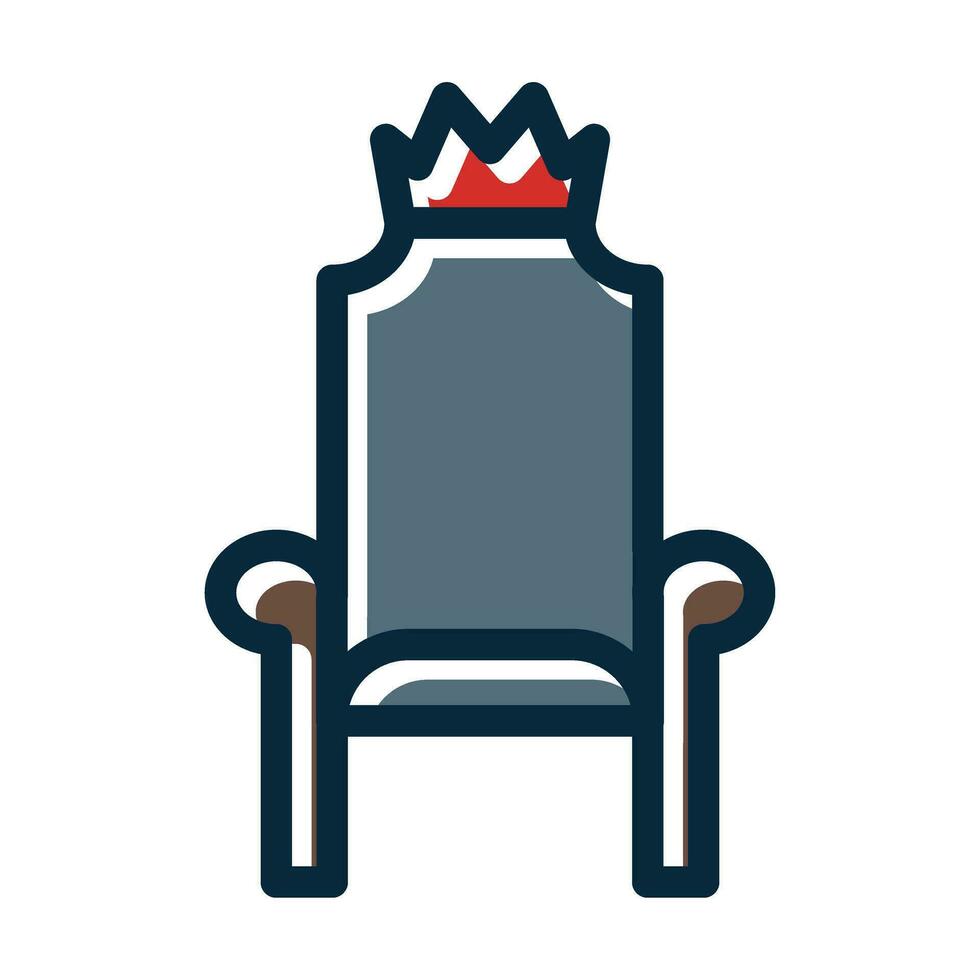 Throne Vector Thick Line Filled Dark Colors Icons For Personal And Commercial Use.