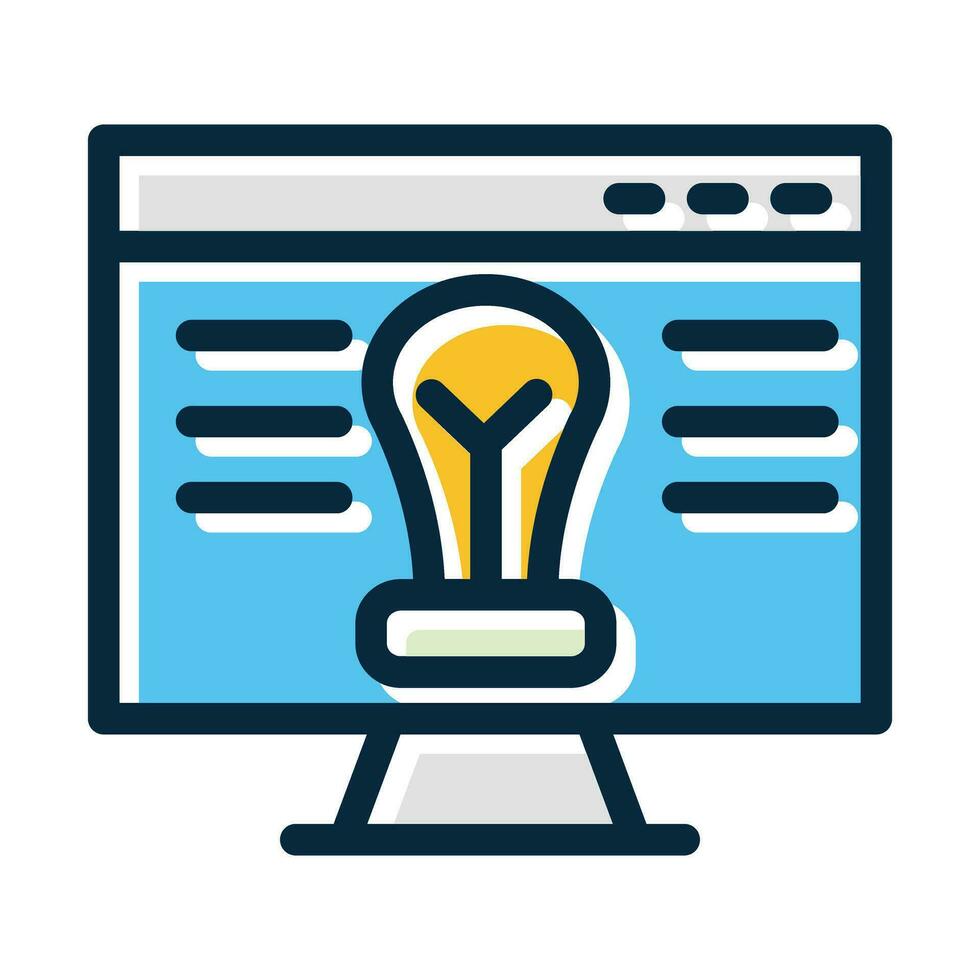Online Course Vector Thick Line Filled Dark Colors For Personal And Commercial Use.