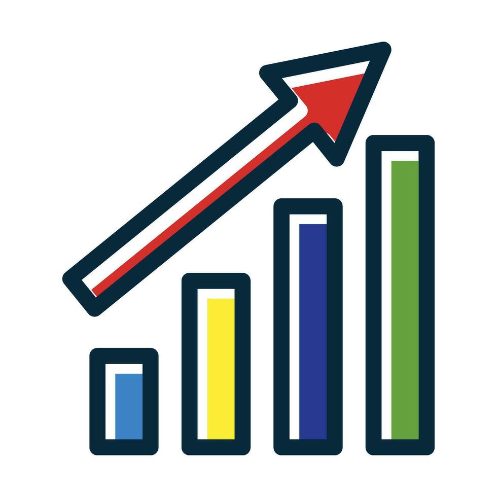 crecimiento vector grueso línea lleno oscuro colores íconos para personal y comercial usar.