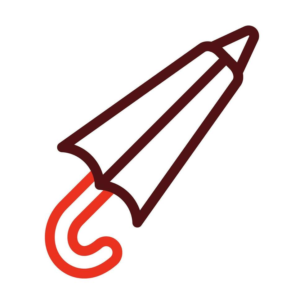 Closed Umbrella Vector Thick Line Two Color Icons For Personal And Commercial Use.