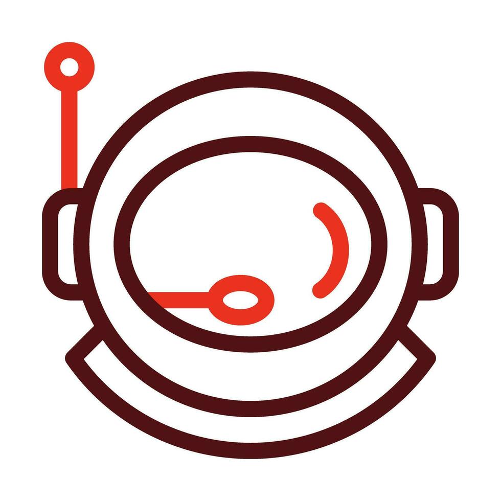 Astronaut Helmet Vector Thick Line Two Color Icons For Personal And Commercial Use.
