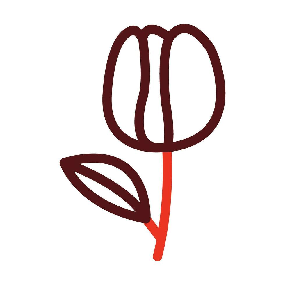 Tulip Vector Thick Line Two Color Icons For Personal And Commercial Use.