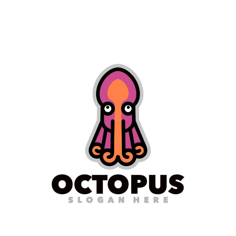 Octopus simple logo vector