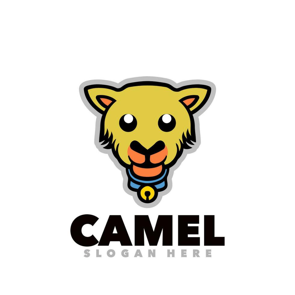 camello cabeza mascota logo vector