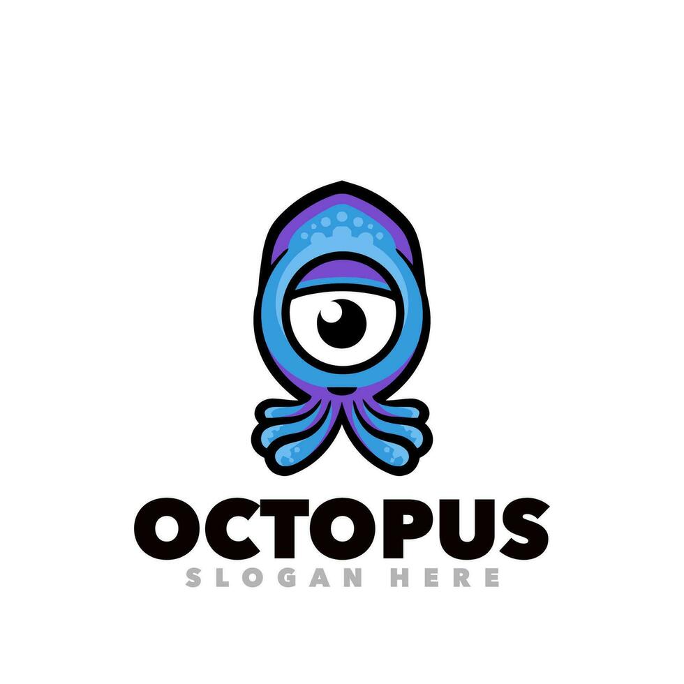Octopus funny cartoon vector