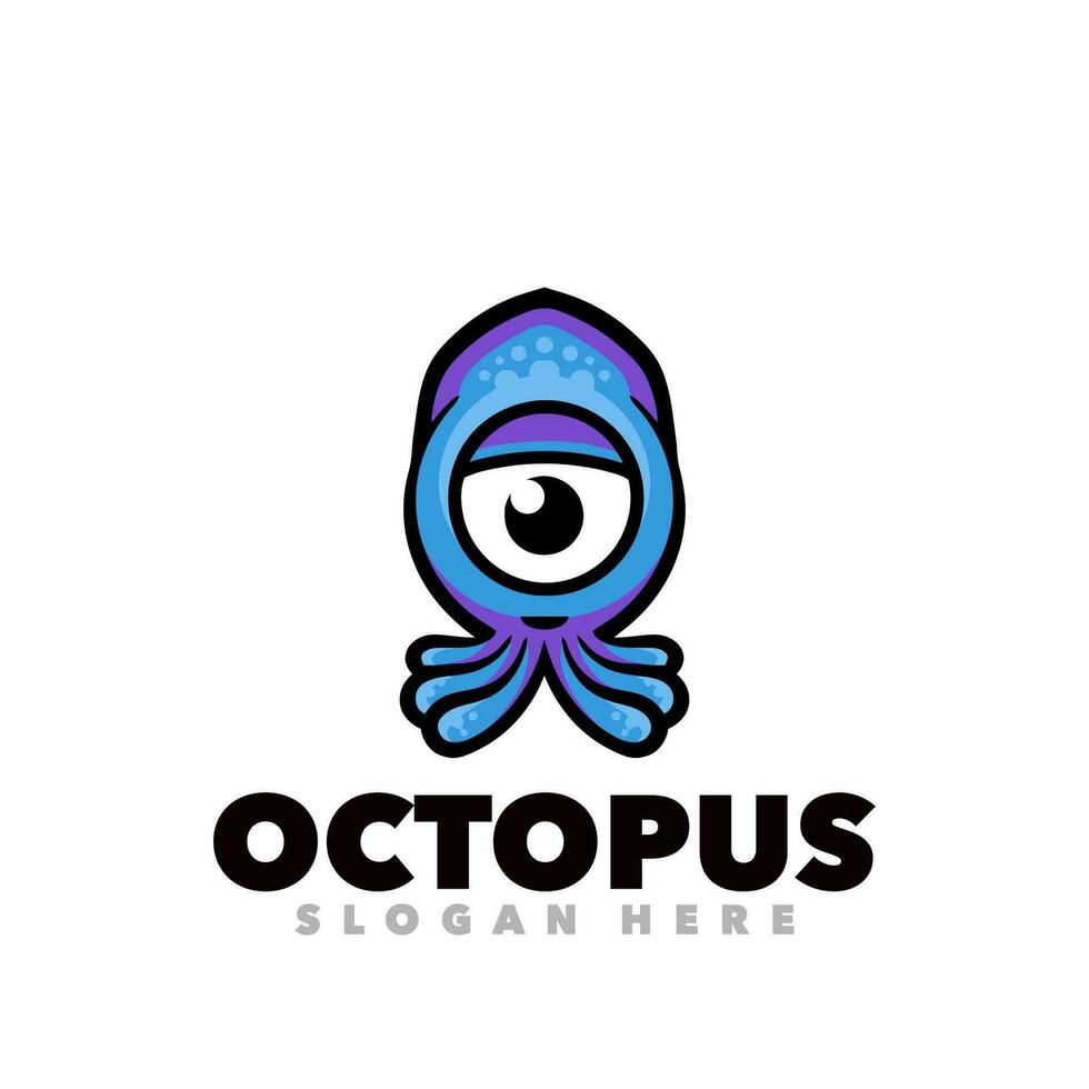 Octopus funny cartoon vector