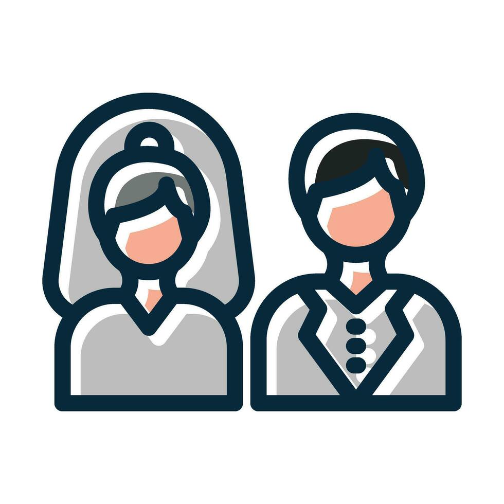 Couple Vector Thick Line Filled Dark Colors Icons For Personal And Commercial Use.