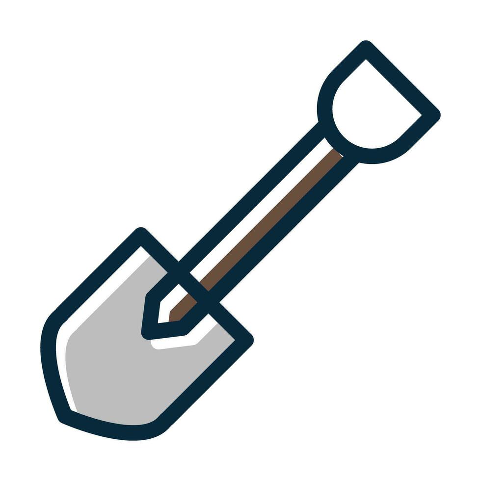 Shovel Vector Thick Line Filled Dark Colors Icons For Personal And Commercial Use.