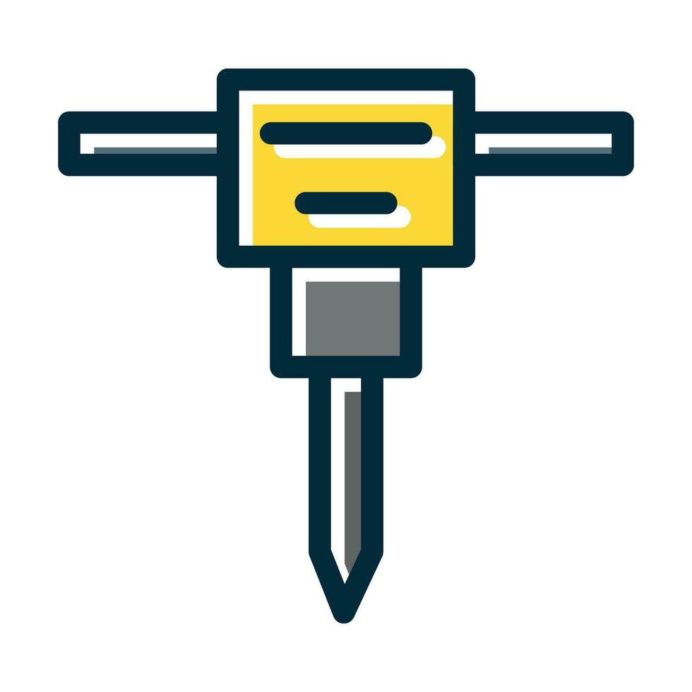 Jack Hammer Vector Thick Line Filled Dark Colors Icons For Personal And Commercial Use.