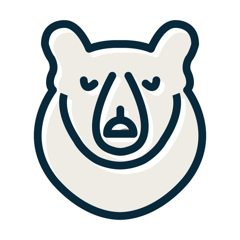 Polar Bear Vector Thick Line Filled Dark Colors Icons For Personal And Commercial Use.
