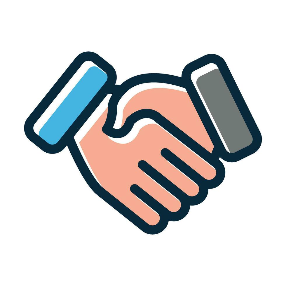 Handshake Filled Dark Colors  Icon For Personal And Commercial Use. vector