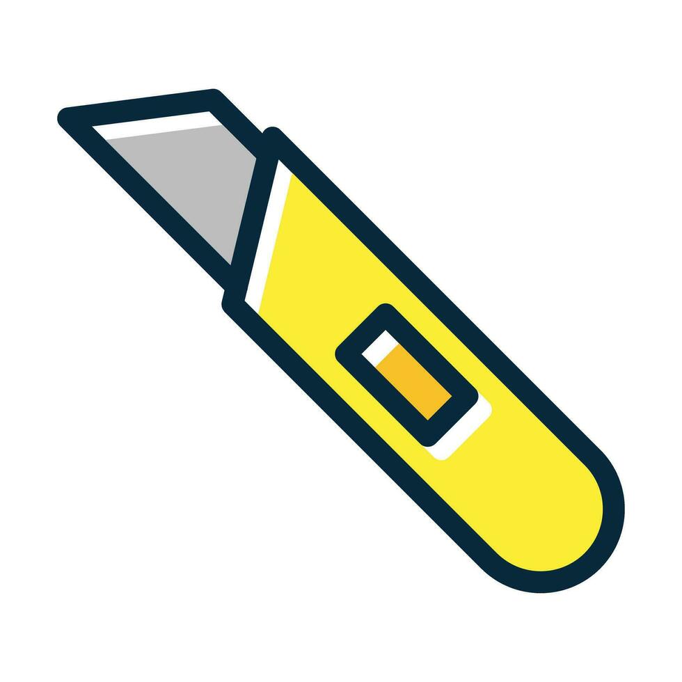 Utility Knife Vector Thick Line Filled Dark Colors Icons For Personal And Commercial Use.