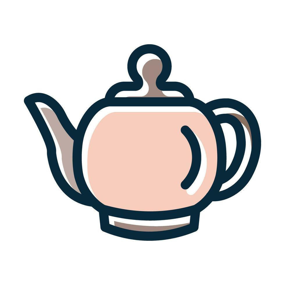 Teapot Vector Thick Line Filled Dark Colors Icons For Personal And Commercial Use.