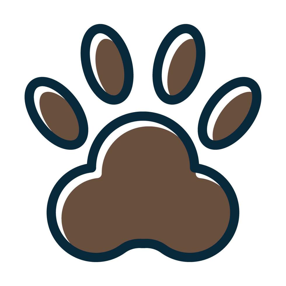 Pawprint Vector Thick Line Filled Dark Colors Icons For Personal And Commercial Use.
