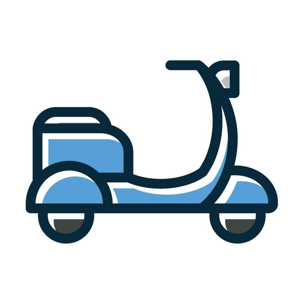 Scooter Vector Thick Line Filled Dark Colors Icons For Personal And Commercial Use.