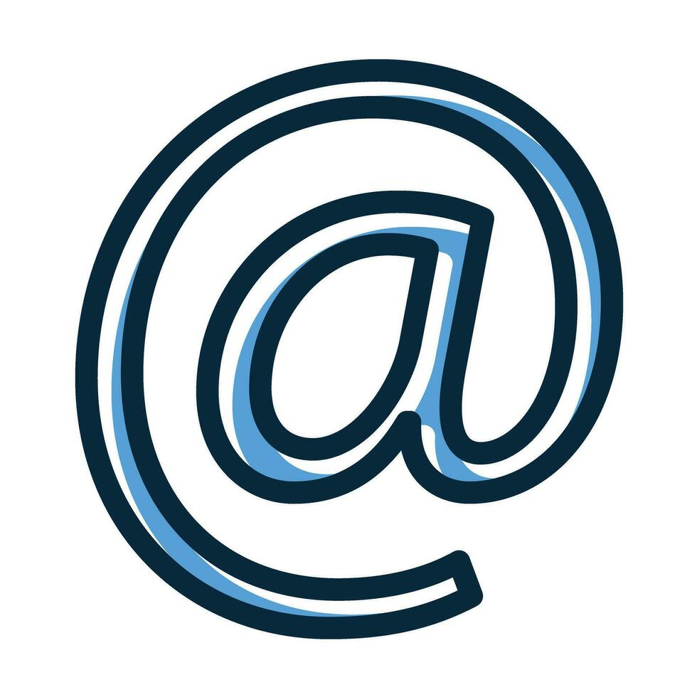 At Sign Vector Thick Line Filled Dark Colors Icons For Personal And Commercial Use.