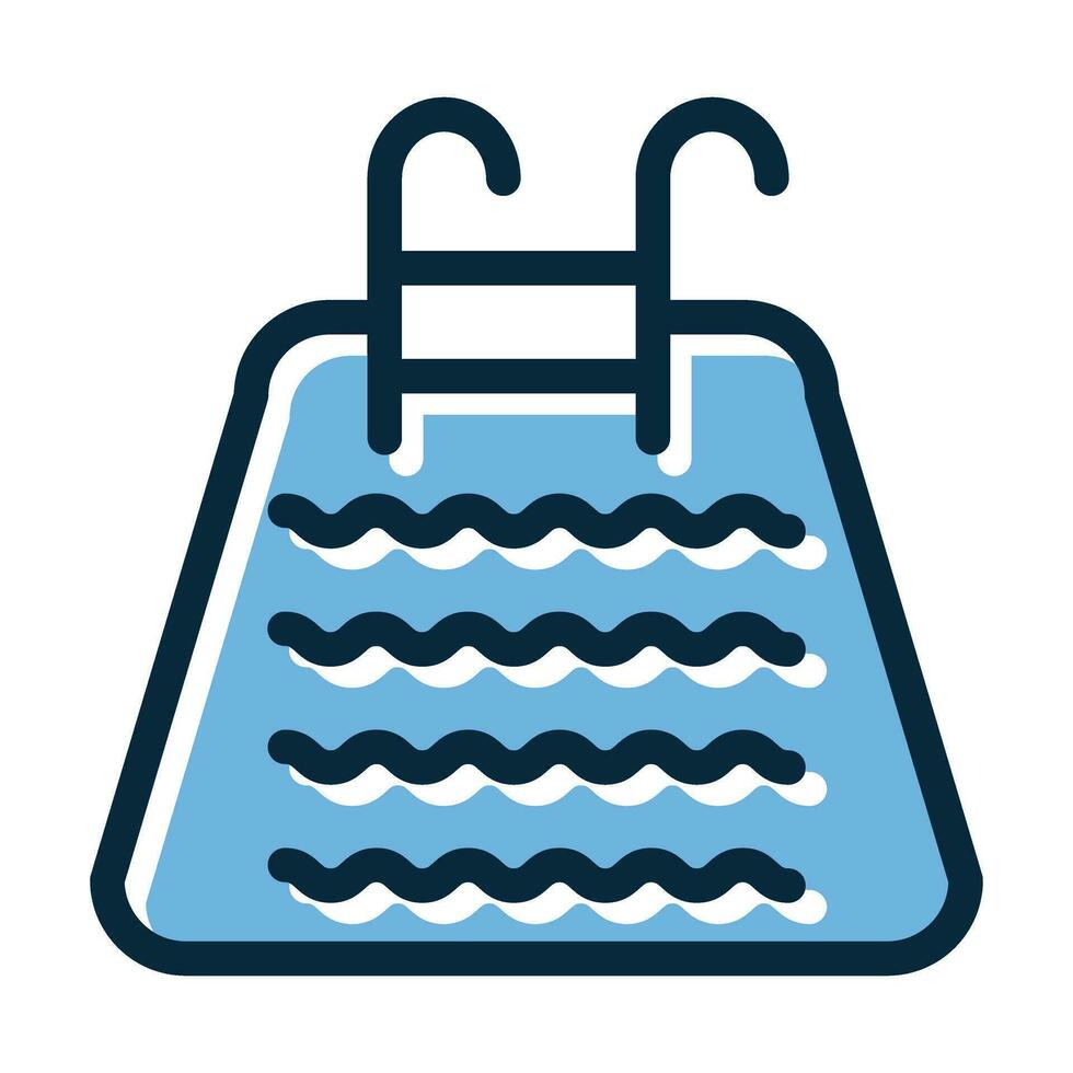 Swimming Pool Vector Thick Line Filled Dark Colors Icons For Personal And Commercial Use.