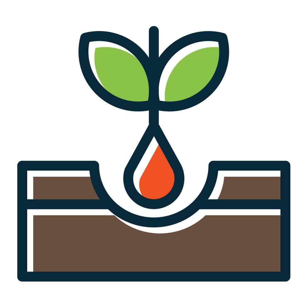 Grow Plant  Vector Thick Line Filled Dark Colors Icons For Personal And Commercial Use.