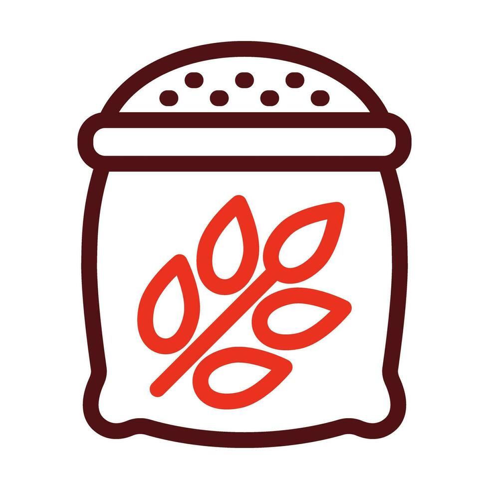 Wheat Sack Vector Thick Line Two Color Icons For Personal And Commercial Use.