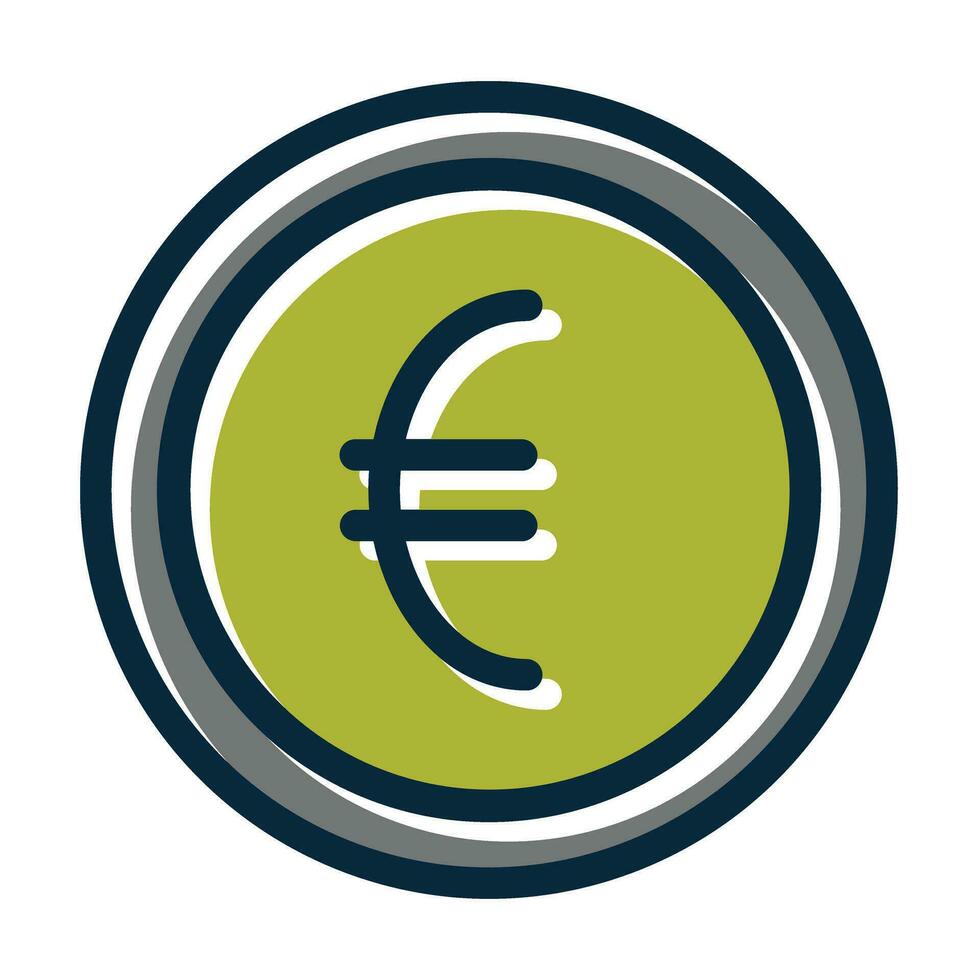 Euro Vector Thick Line Filled Dark Colors Icons For Personal And Commercial Use.