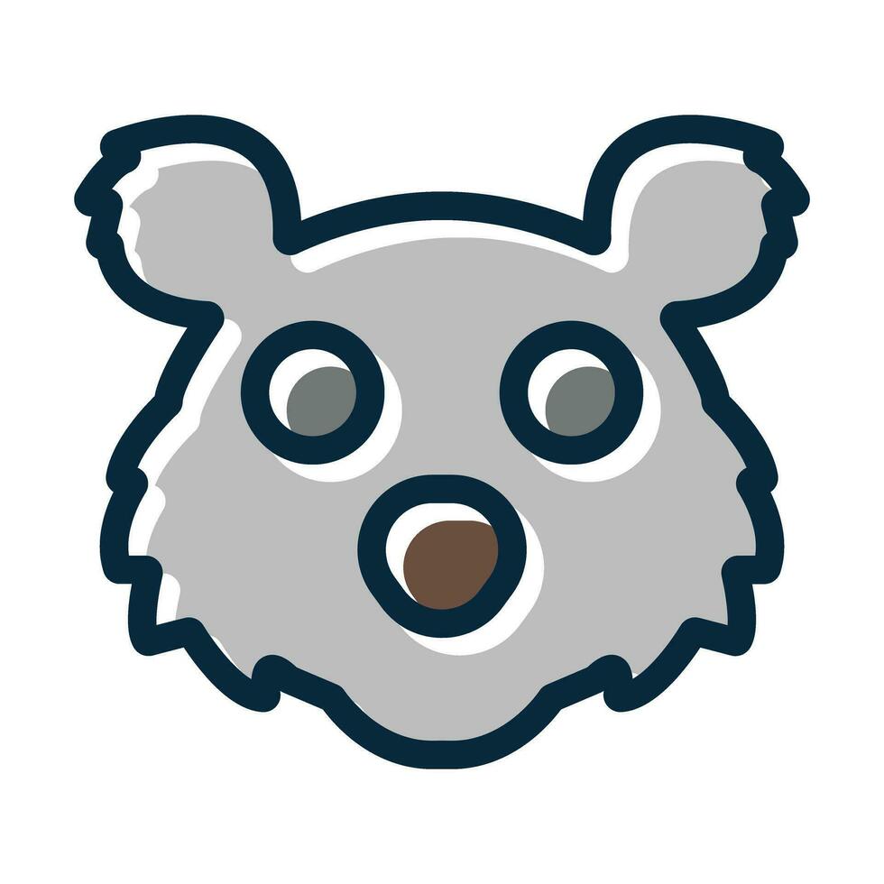 Polar Bear Vector Thick Line Filled Dark Colors Icons For Personal And Commercial Use.