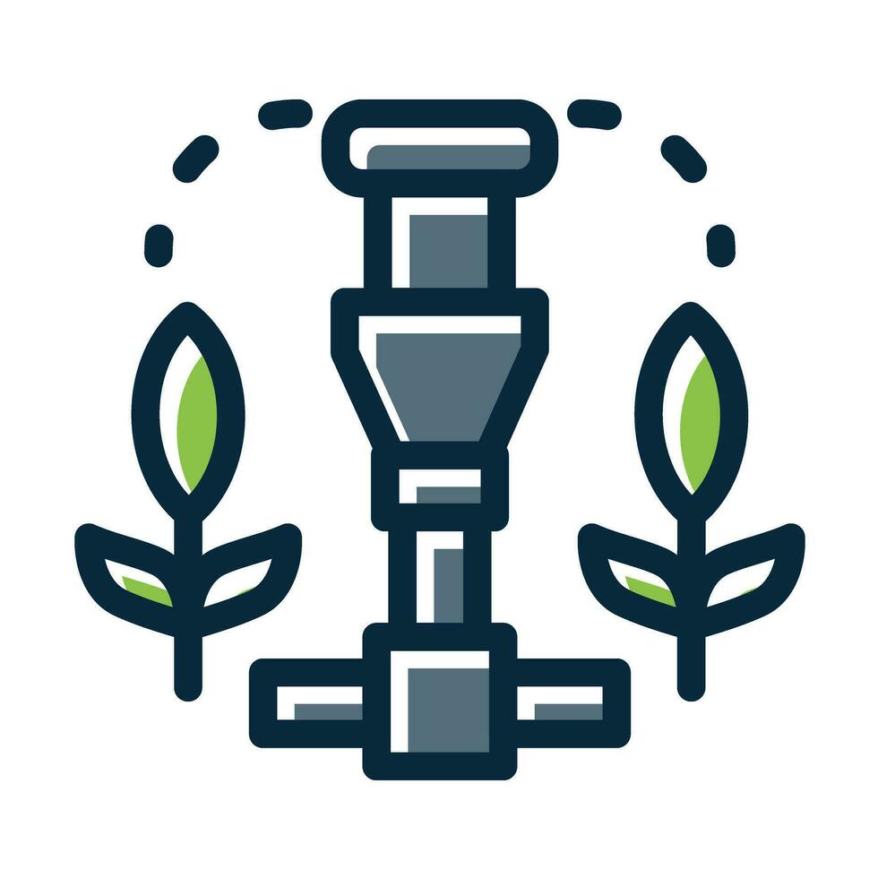 Irrigation System  Vector Thick Line Filled Dark Colors Icons For Personal And Commercial Use.