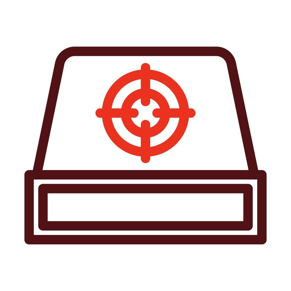 Red Dot Sight Vector Thick Line Two Color Icons For Personal And Commercial Use.