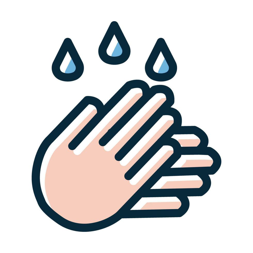 Hand Washing Vector Thick Line Filled Dark Colors Icons For Personal And Commercial Use.