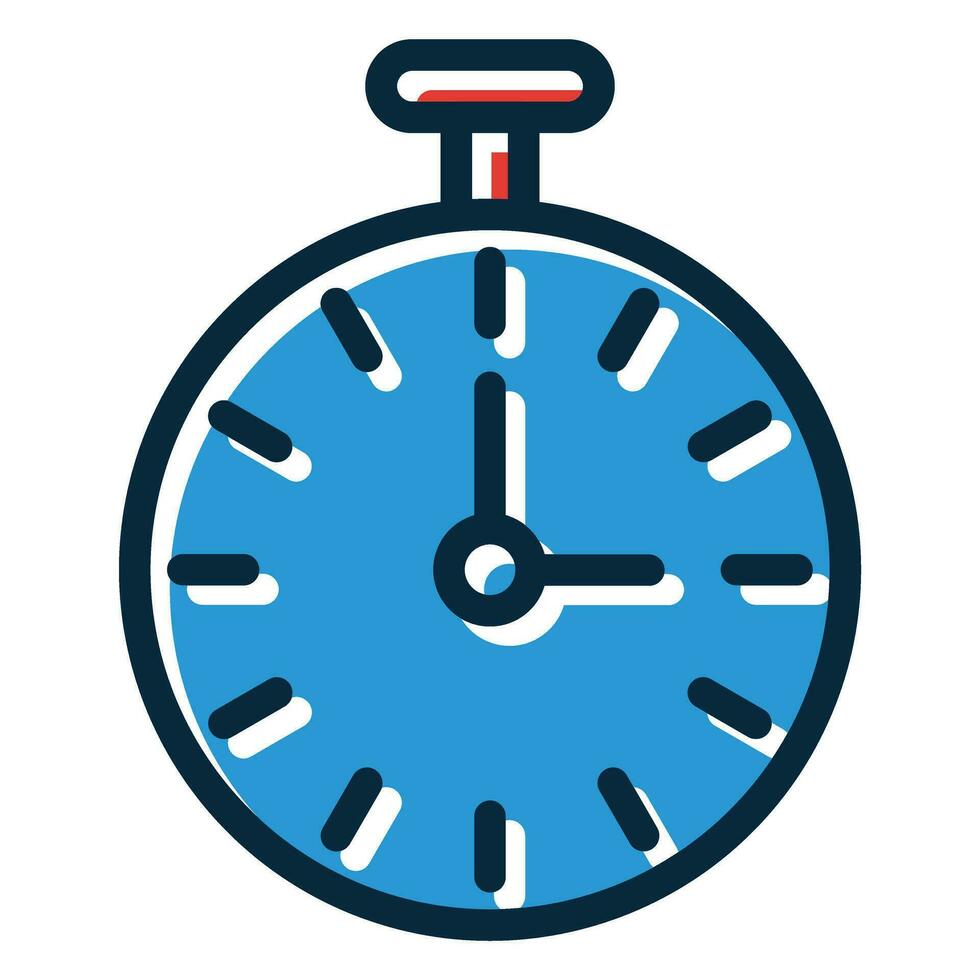 Pocket Watch Vector Thick Line Filled Dark Colors Icons For Personal And Commercial Use.