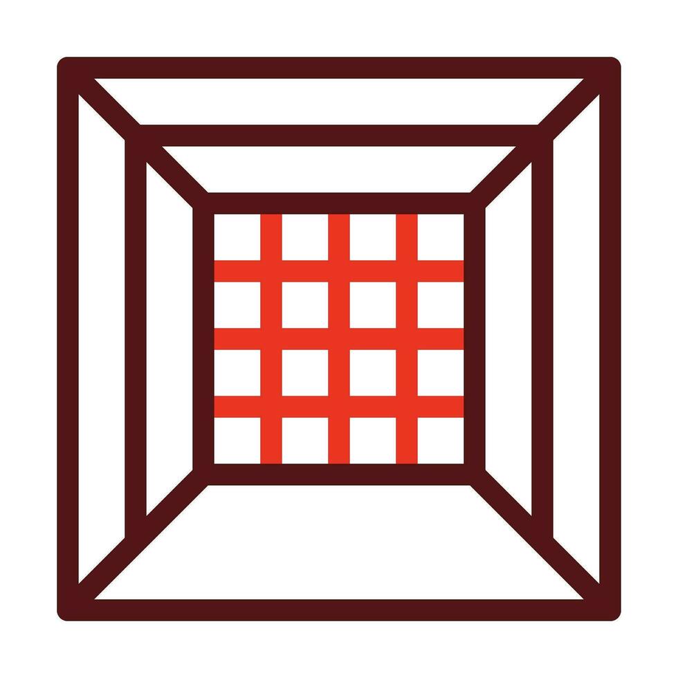 Batting Cage Vector Thick Line Two Color Icons For Personal And Commercial Use.