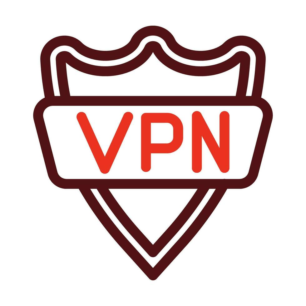 Vpn Vector Thick Line Two Color Icons For Personal And Commercial Use.