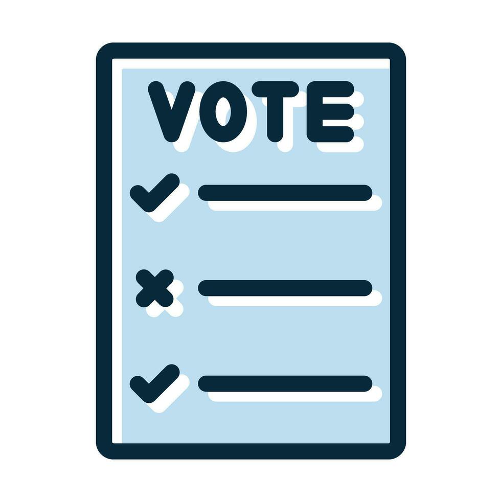 Ballot Vector Thick Line Filled Dark Colors Icons For Personal And Commercial Use.