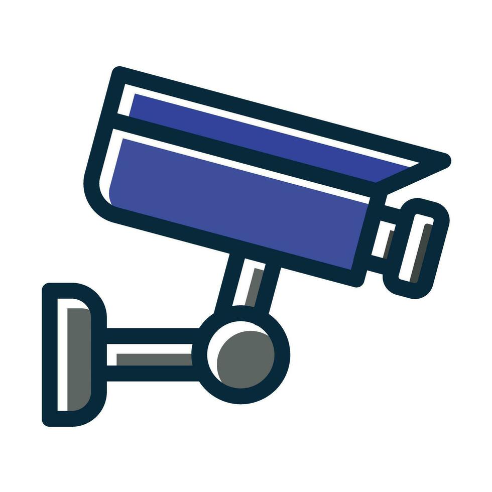Security Camera Vector Thick Line Filled Dark Colors Icons For Personal And Commercial Use.