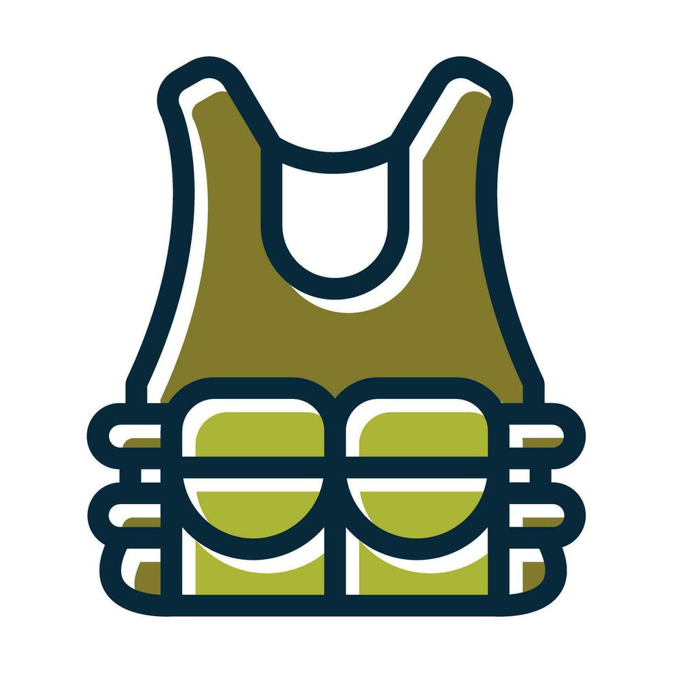 Bullet Proof Vest Vector Thick Line Filled Dark Colors Icons For Personal And Commercial Use.