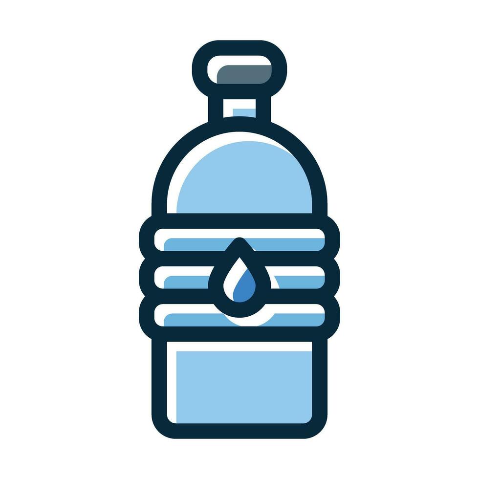 Water Flask Vector Thick Line Filled Dark Colors Icons For Personal And Commercial Use.